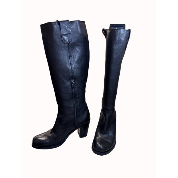 Boemos women’s Italian made black leather below knee boots 6.5 SKU 5551 - Picture 2 of 14